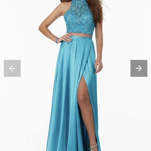 Purple Two-Piece Prom / Pageant Gown - Picture 4 of 6